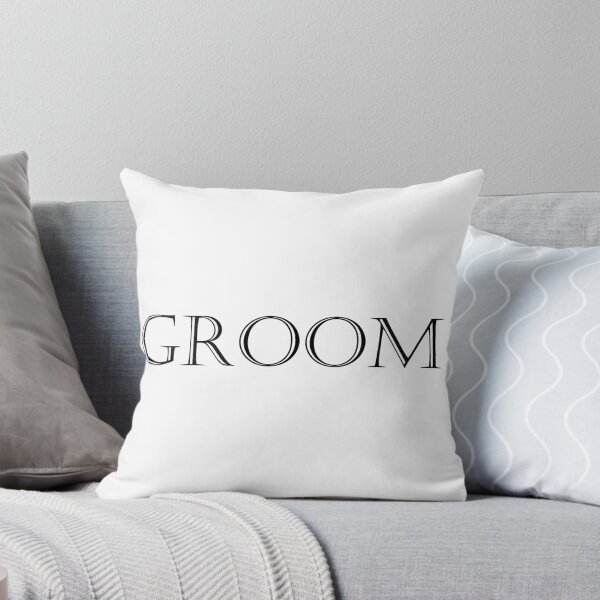 Groom in black font Throw Pillow