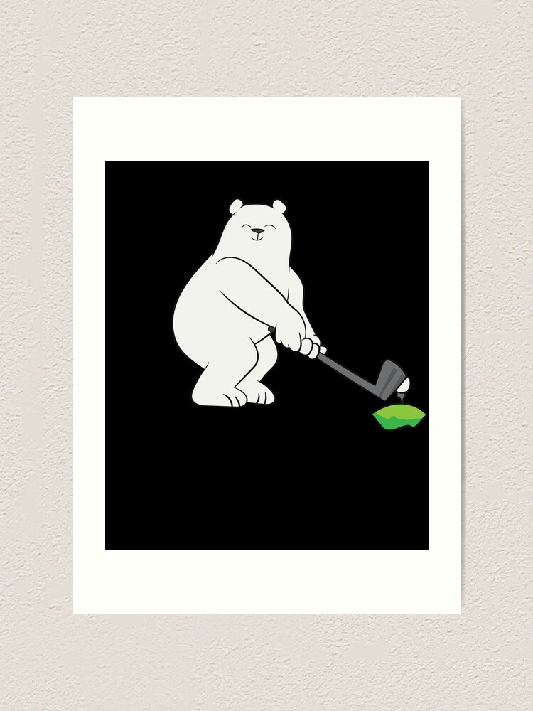 ⭐️アルパカと僕、星々の象⭐️ flog golf club Hand painte Golf - polar bear with golf club