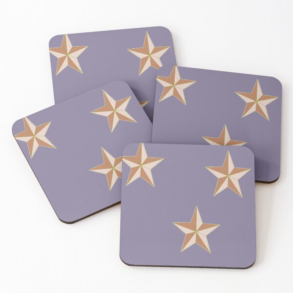 Item preview, Brown five point stars purple pattern designed and sold by tetibright.