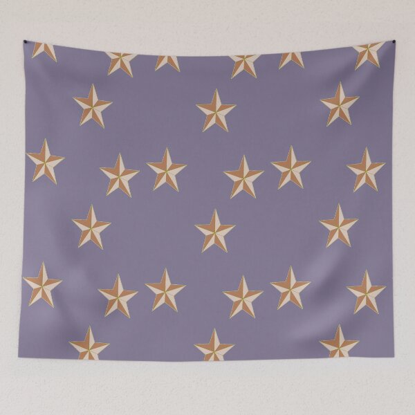 Item preview, Brown five point stars purple pattern designed and sold by tetibright.