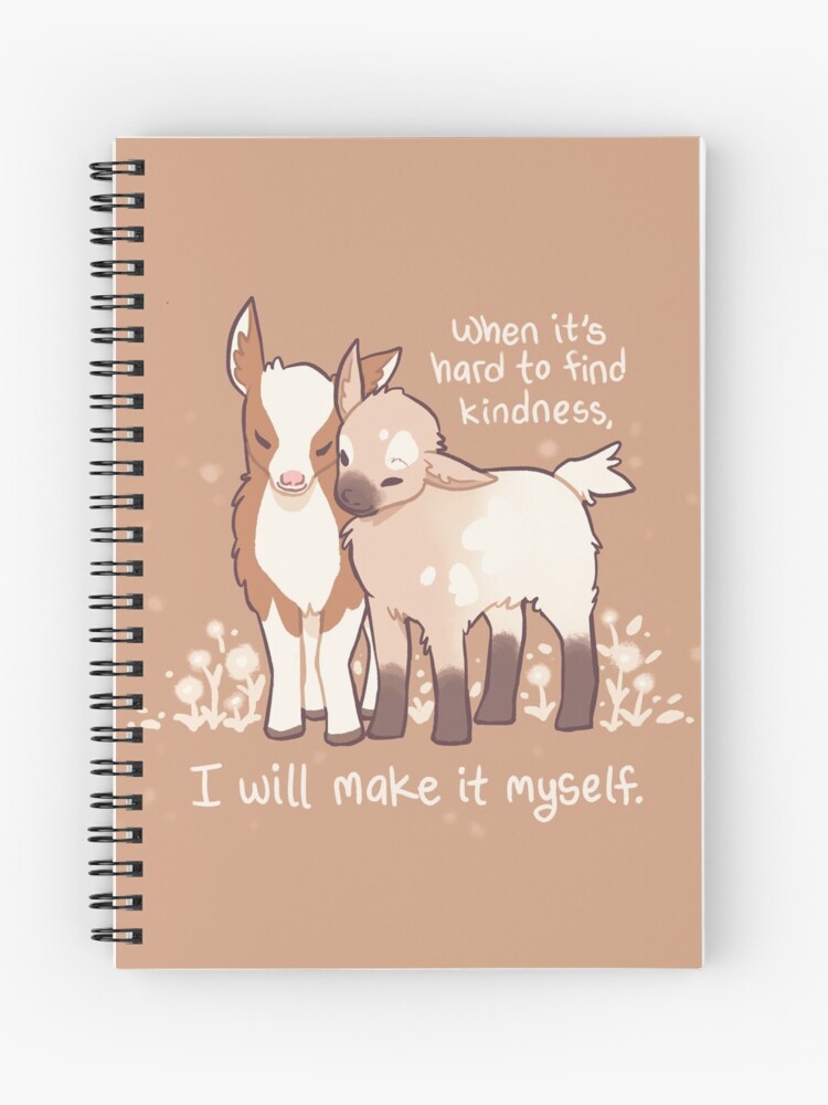 Thumbnail 1 of 3, Journal, "When it's hard to find kindness, I will make it myself" Baby Goats designed and sold by thelatestkate.