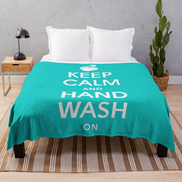 Item preview, Keep Calm And Hand Wash On - Washing Hands - Flu Coronavirus - Aqua designed and sold by 26-Characters.
