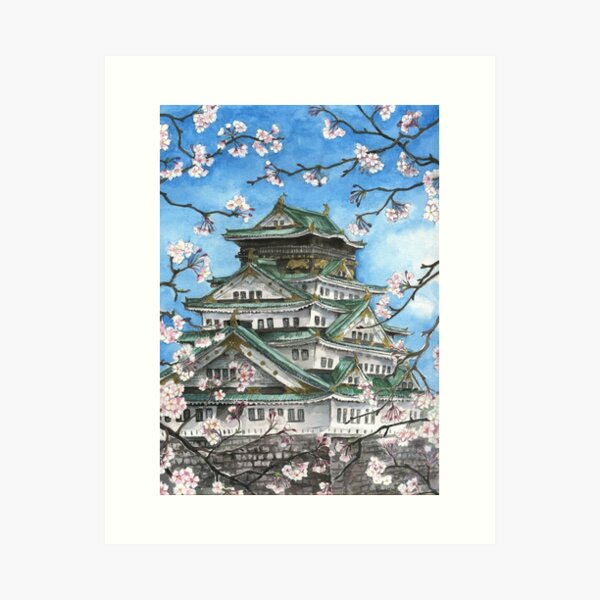 Osaka Castle in Spring Art Print