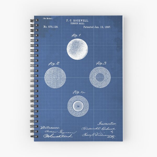 Item preview, 50 1 Tenpin Ball Vintage Patent Year 1897 Classic Game Blue Blueprint designed and sold by drawspots.