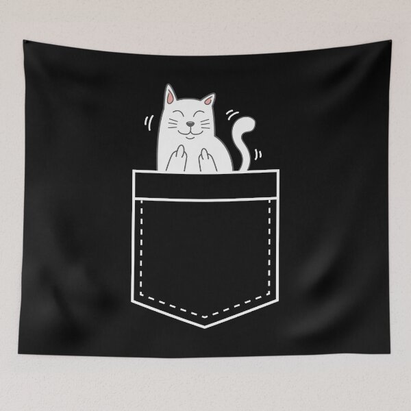 Artikelvorschau, Cat in Pocket Shirt Giving the Finger Shirt entworfen und verkauft von haselshirt.