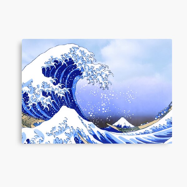 Surf's Up! Great Wave, Hokusai Metal Print