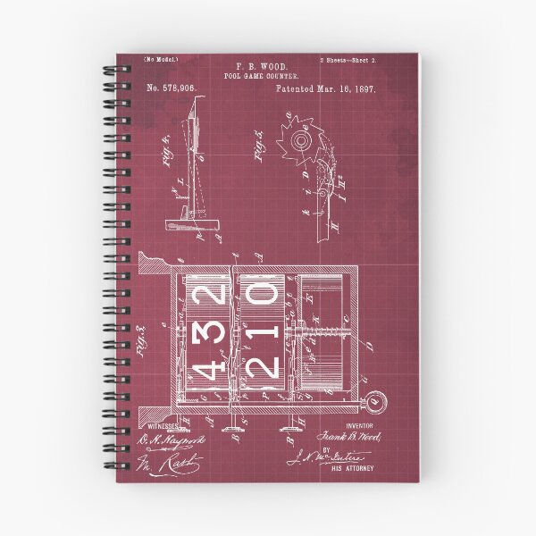 Item preview, 51 2 Pool Game Counter Old Patent Year 1897 Sheet 2 Red Blueprint designed and sold by drawspots.