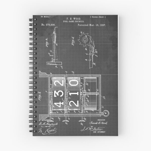 Item preview, 51 4 Pool Game Counter Old Patent Year 1897 Sheet 2 Dark Grey Blueprint designed and sold by drawspots.