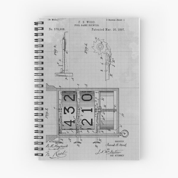 Item preview, 51 8 Pool Game Counter Old Patent Year 1897 Sheet 2 Grey Blueprint designed and sold by drawspots.
