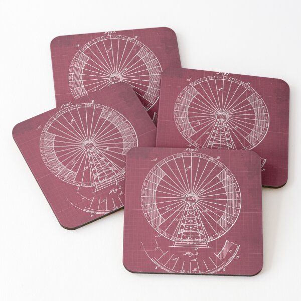 Item preview, 54 2 Amusement Wheel Patent Year 1897 Sheet 1 Red Blueprint designed and sold by drawspots.