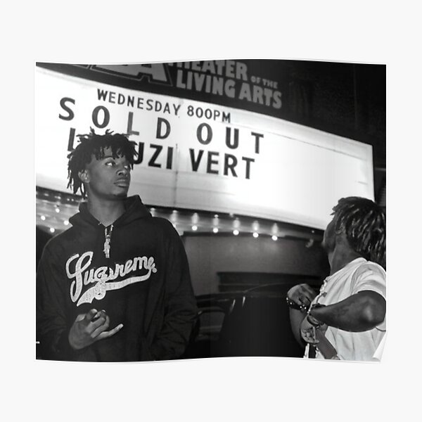 Uzi und Carti Schwarz und Weiß Poster