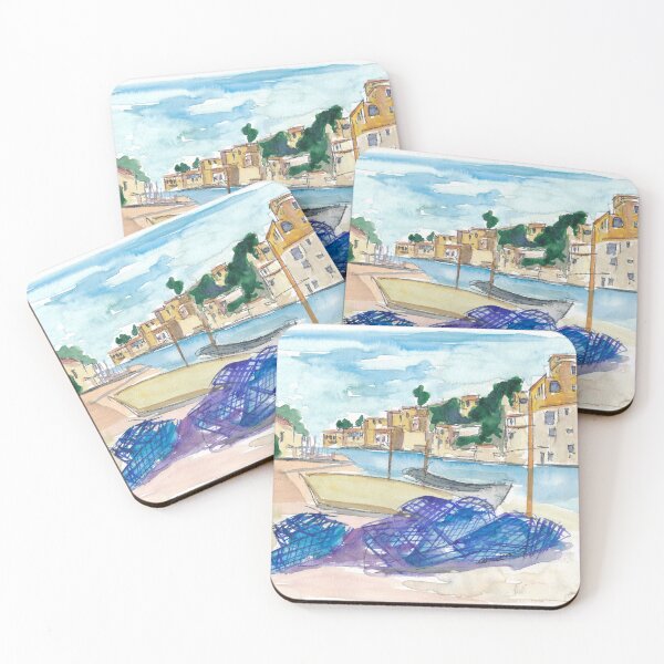 Item preview, Mallorca Baleares Harbour Scene designed and sold by artshop77.