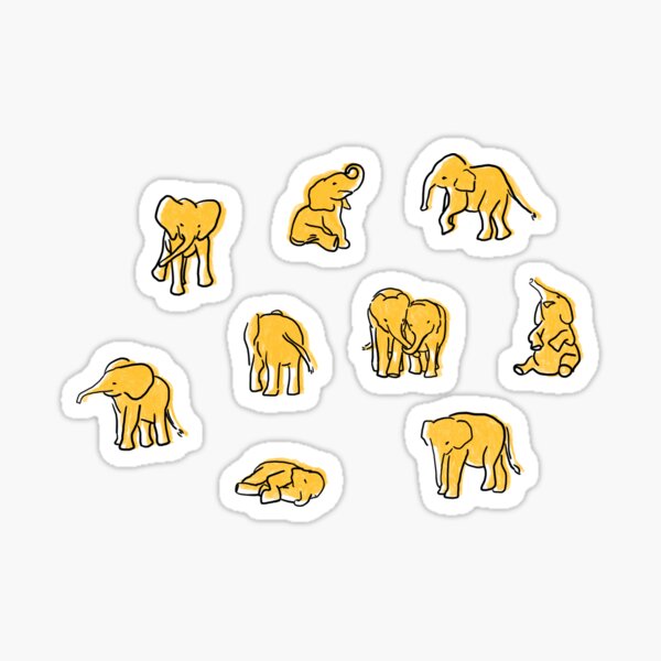Item preview, Indian Baby Elephants Yellow over Grey Cement Texture Pattern designed and sold by Another Apple Club.