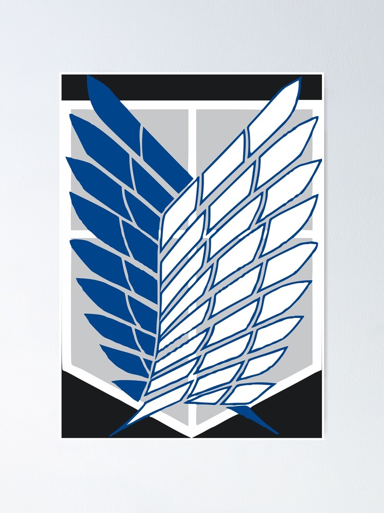 Attack On Titan Wings Of Freedom Blue Poster For Sale By Unicornchamploo Redbubble