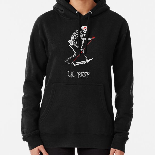 Lil peep Skeleton Grim reaper tattoo and official design Pullover Hoodie