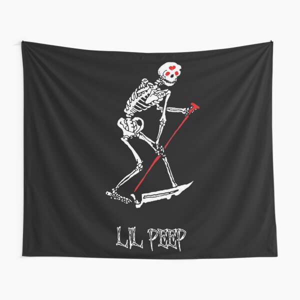 Lil peep Skeleton Grim reaper tattoo and official design Tapestry