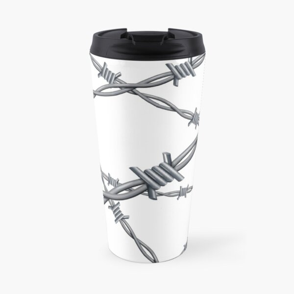 Realistic 3d detailed #barbed #wire line background Travel Mug