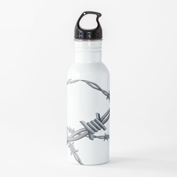 Realistic 3d detailed #barbed #wire line background Water Bottle