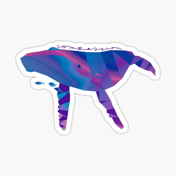 compassion low poly fluid art whale Sticker