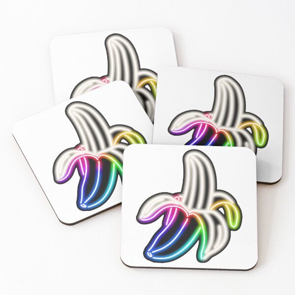 Item preview, Rainbow Neon Banana Sign on White Background designed and sold by gkillerb.