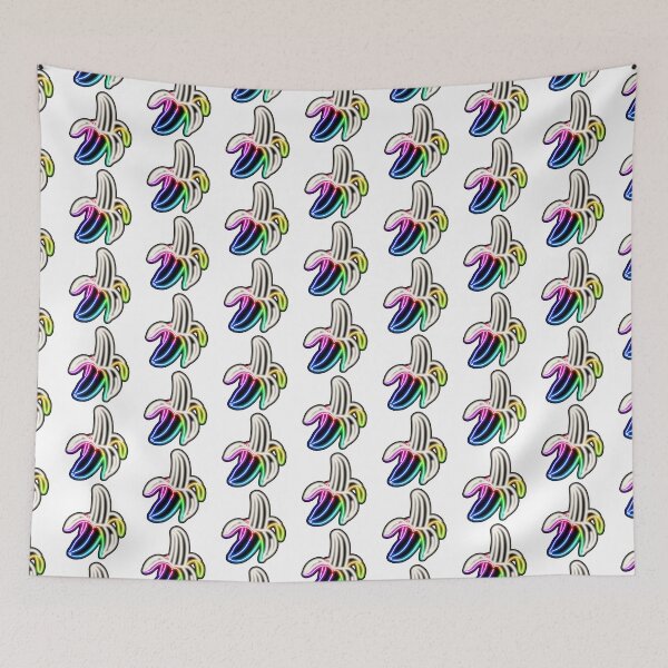 Item preview, Rainbow Neon Banana Sign Top Left / Patterned on White Background designed and sold by gkillerb.