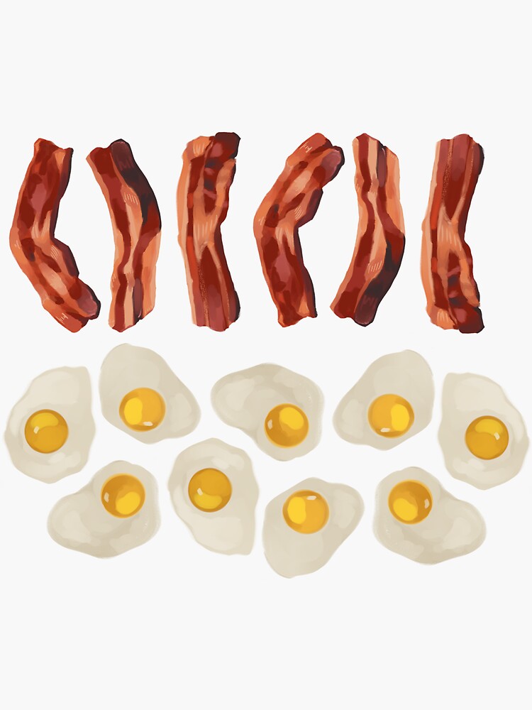 "just eggs and bacon pack" Sticker by starkillus Redbubble