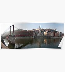 Passerelle St-Georges, and Vieux Lyon panorama Poster
