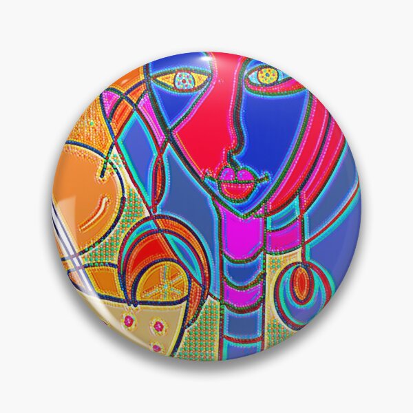 Item preview, Colourful Cocktail lady with long neck, dark blue.  designed and sold by NatanDesigns.