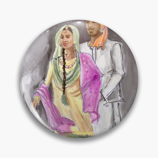 Item preview, Punjabi couple Bhangra dancers painting  designed and sold by Sukhpal Grewal Ethnic Art.