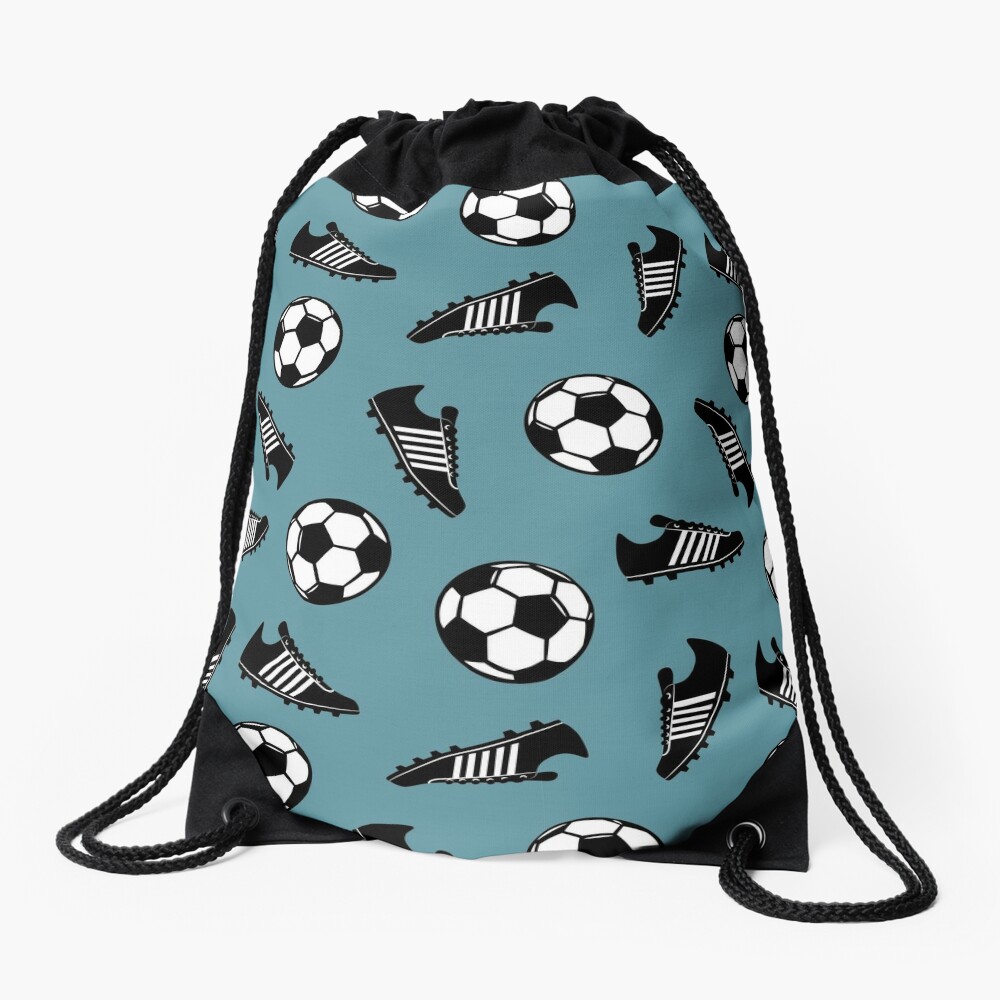 Soccer Balls and Cleats - Slate Drawstring Bag