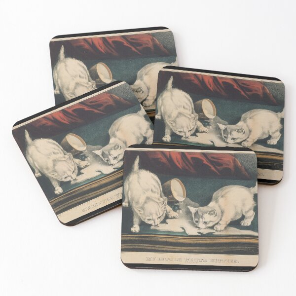 Item preview, My Little White Kitties – Into Mischief - Painting by Currier & Ives designed and sold by luisp96.