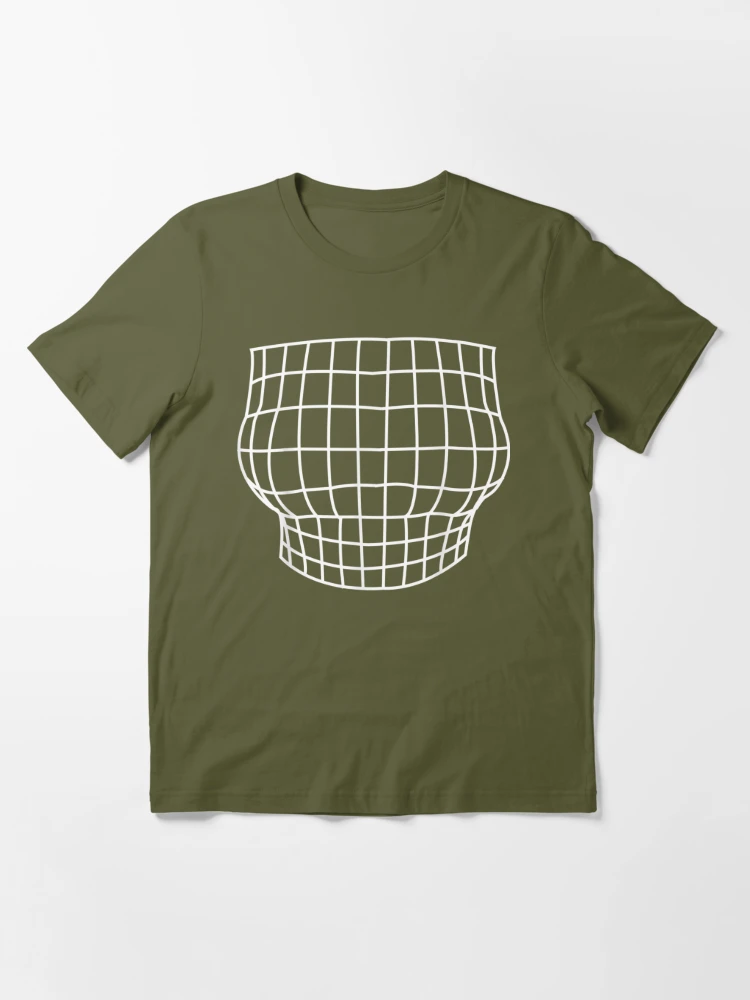 Grid Optical Illusion Large Bust Size Well Endowed Flat T-Shirt