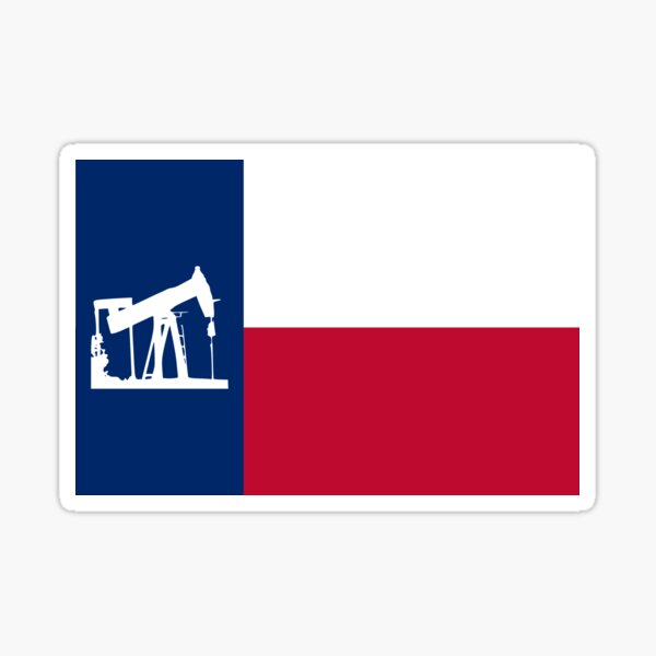 "Pump Jack Texas Flag" Sticker for Sale by CandlelightPrnt Redbubble