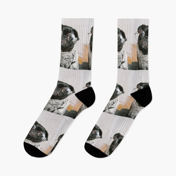 Item preview, Hipster Pug wearing glasses designed and sold by MindChirp.