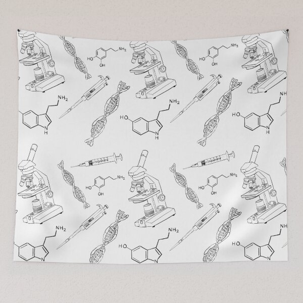 Item preview, Bio Sketch Pattern - Black on White designed and sold by Kd Amittai.