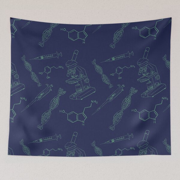 Item preview, Bio Sketch Pattern - Blue & Mint designed and sold by Kd Amittai.