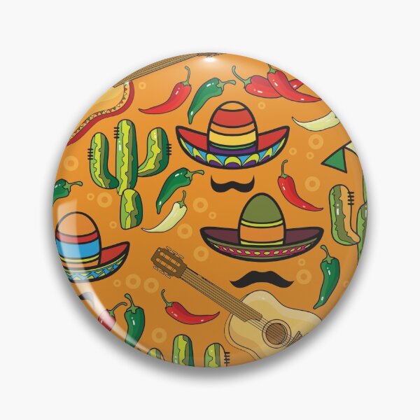 Item preview, Mexican Fiesta with Sombreros, Cactus, Guitars and Chili Peppers  designed and sold by Pink Pineapple Works.