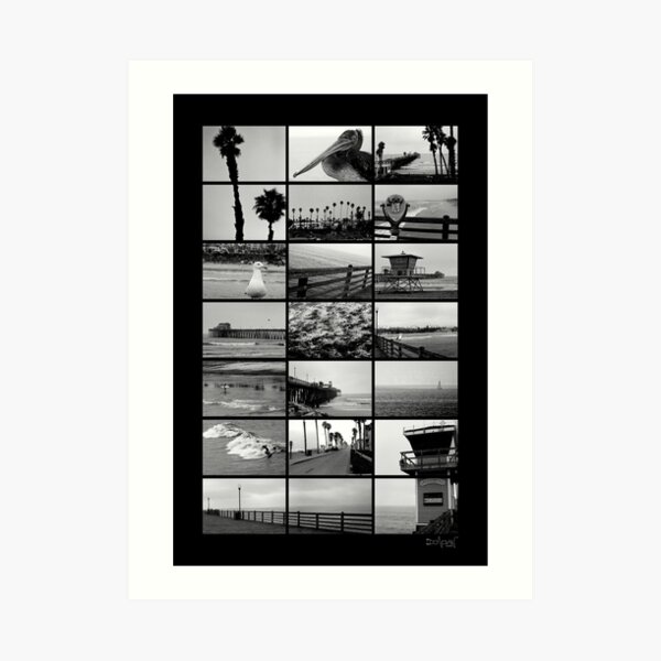 Oceanside Beach Collage Art Print