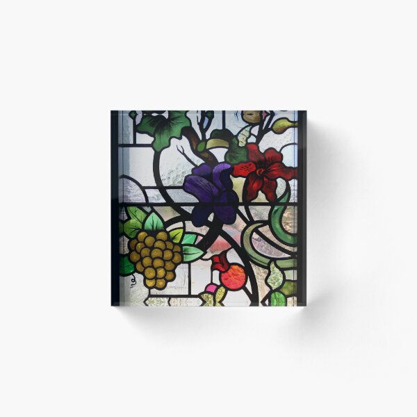 Lilies and Golden Grapes Acrylic Block