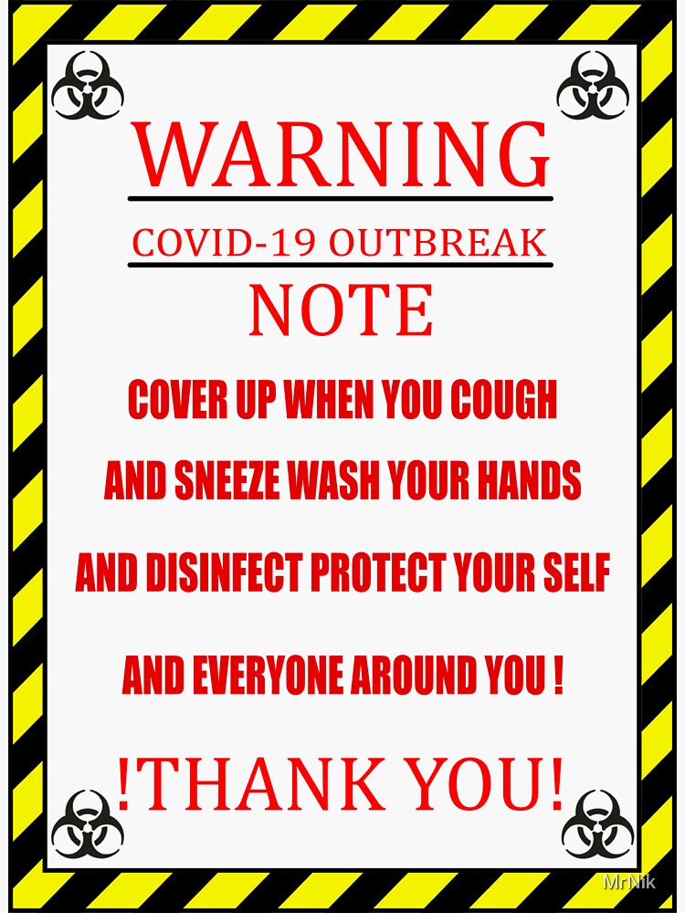 "Warning Sign Poster" Sticker by MrNik Redbubble