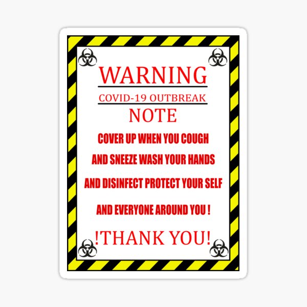 "Warning Sign Poster" Sticker by MrNik Redbubble
