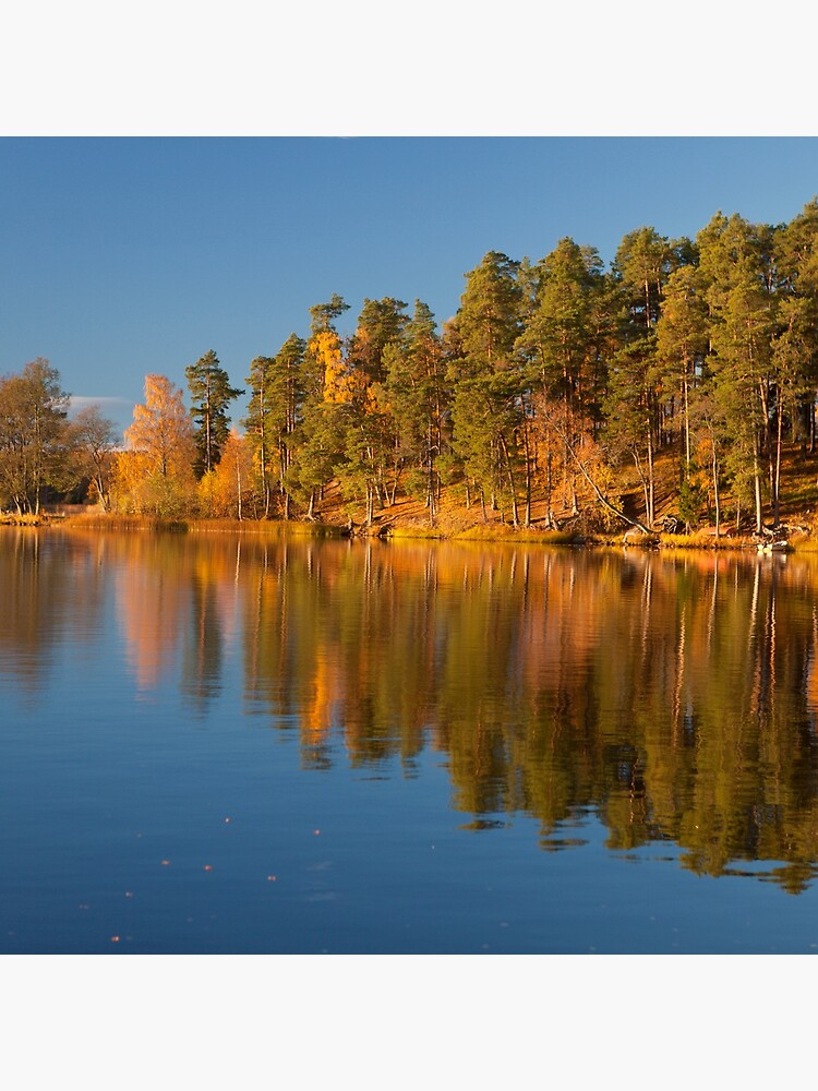 Thumbnail 4 of 4, Clock, Autumn lake designed and sold by guffa-com.