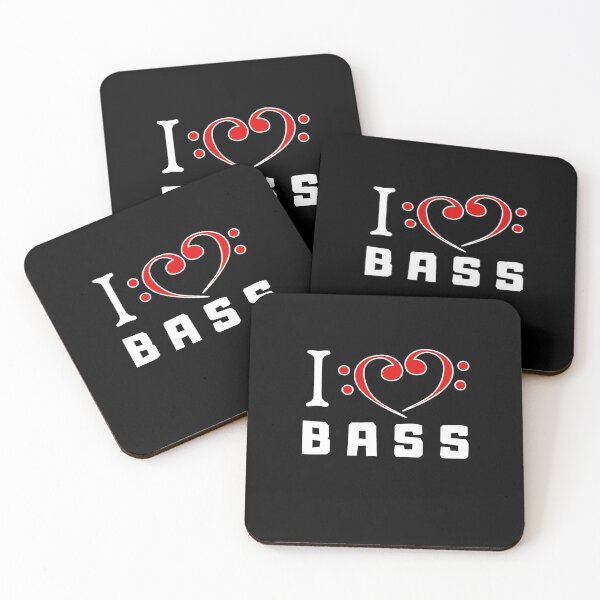 Item preview, I Love Bass Red Heart Bass Clef Design designed and sold by podguy.