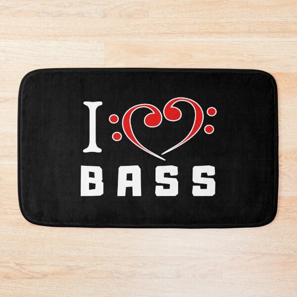 Item preview, I Love Bass Red Heart Bass Clef Design designed and sold by podguy.