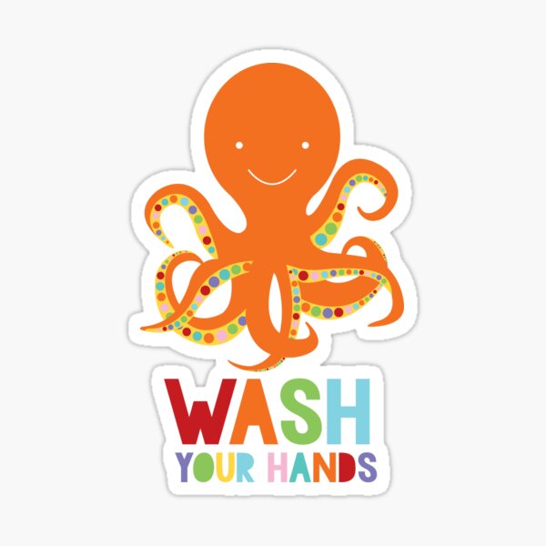 Wash your hands octopus Sticker