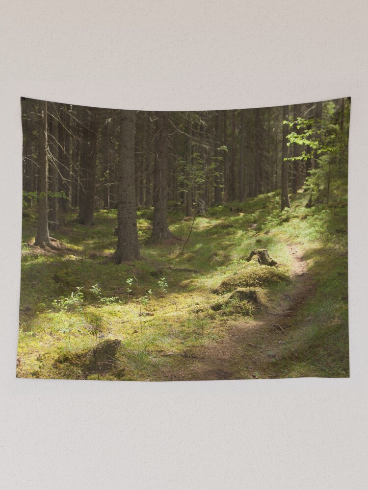 Thumbnail 2 of 3, Tapestry, Forest path designed and sold by guffa-com.