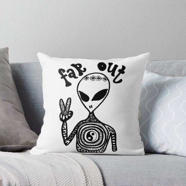 Item preview, "Far Out" Hippie Alien Zentangle designed and sold by alexavec.