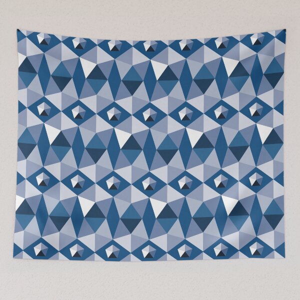 Item preview, Pattern of abstract blue pentagons designed and sold by colorofmagic.