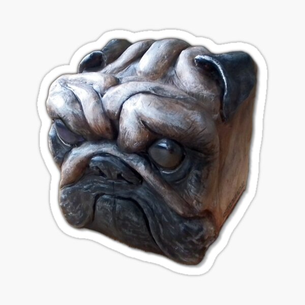 Pug Cute Doggy Dog Cube Cubic Cuboid Sticker