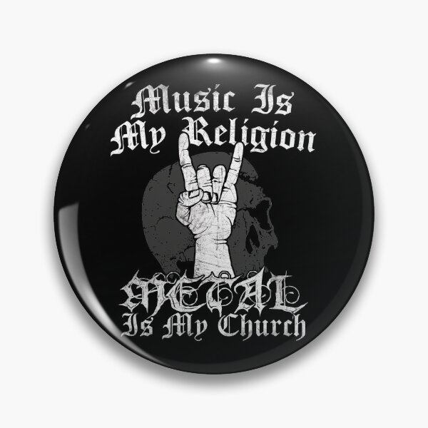 Vista previa del artículo con la obra «Cita de Heavy Metal La música es mi religión El metal es mi iglesia», diseñado y vendido por Ikaroots.
